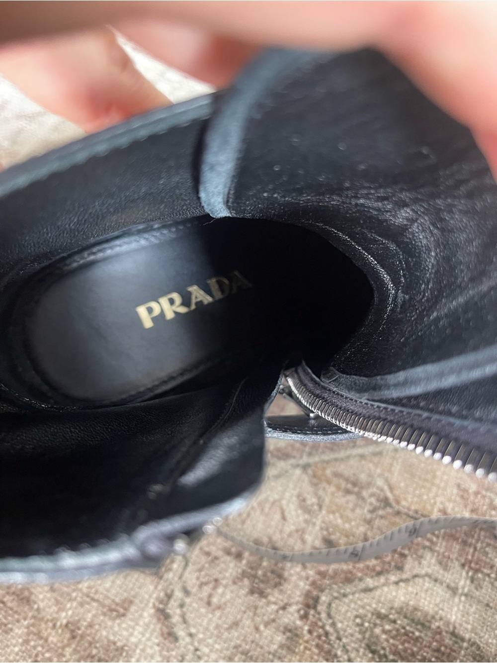 Prada Monk Strap Black Leather Lace-Up Combat Ankle Boots with Buckle - Picture 9 of 10